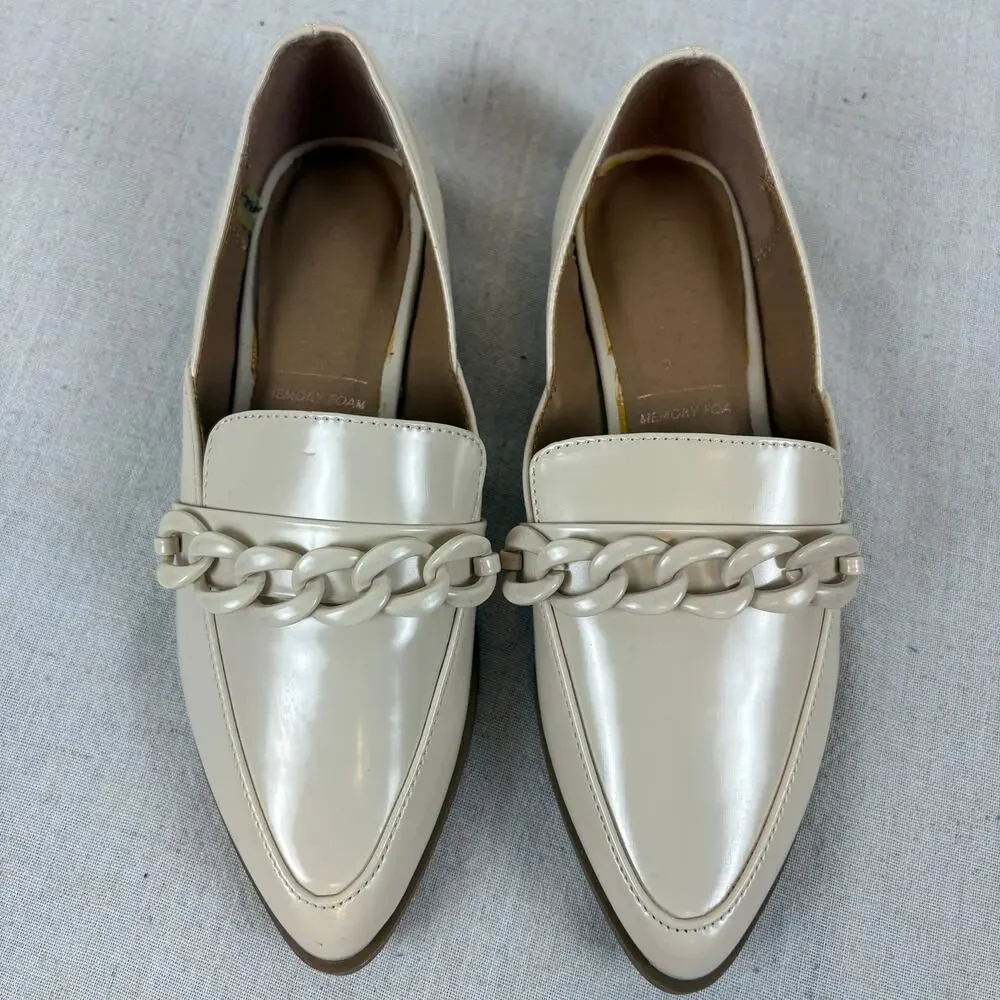 LC Lauren Conrad Demii Chain Women's Loafers Bone Size 6